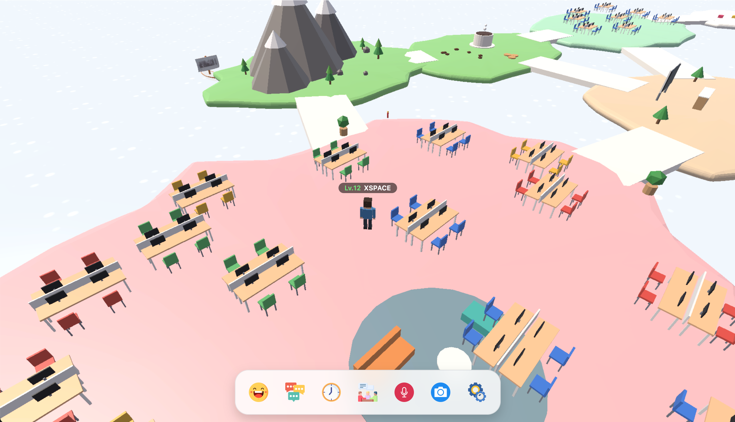XSPACEの3Dバーチャル空間の操作画面